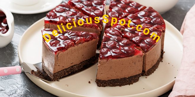 No bake Cold chocolate cheesecake with cherry jelly