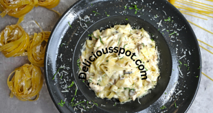 Creamy Mushroom Fettuccine Pasta