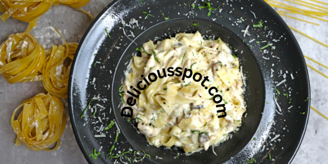 Creamy Mushroom Fettuccine Pasta